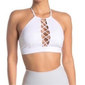 Alo Yoga Starlet Lace-up Bra in white Size M